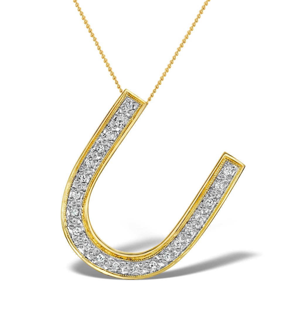 Diamond 0.15ct 9K Gold Initial Pendant - RTC-G3816